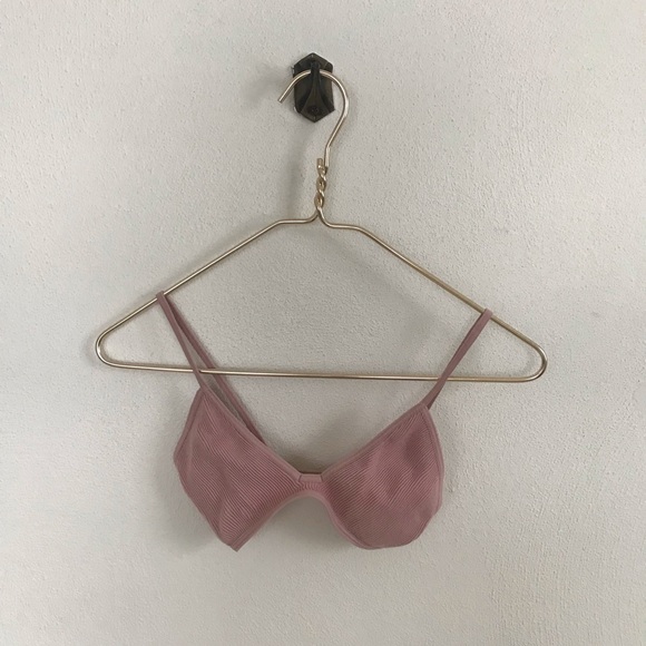 Ribbed Light Pink Free People Bralette Comfy Bra - Picture 2 of 4